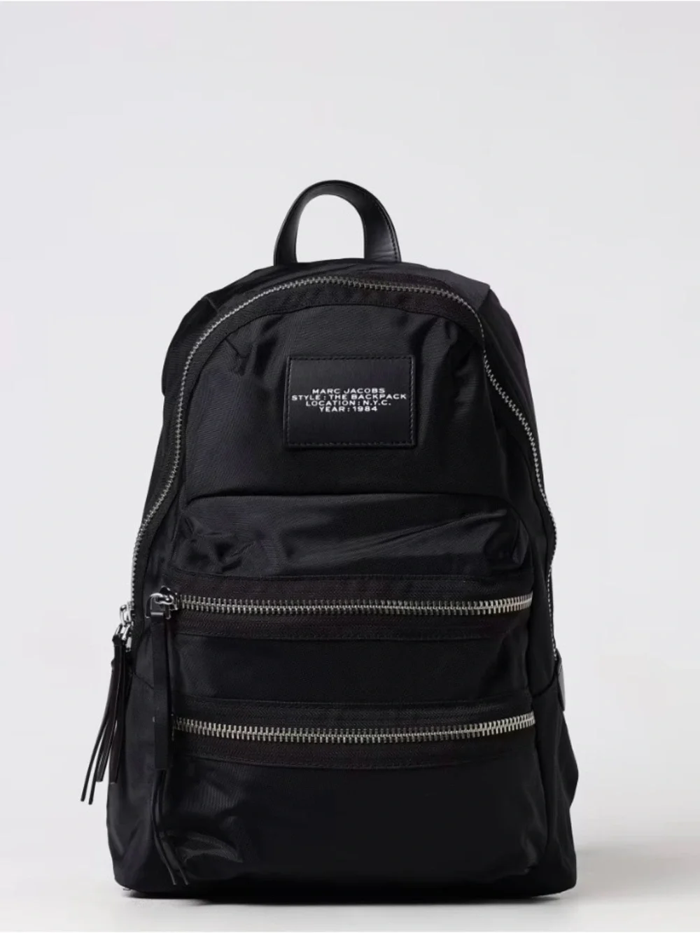 Marc Jacobs Black Nylon Backpack with Gold-Tone Zippers